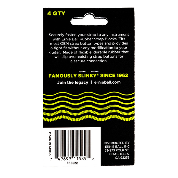 ERNIE BALL P05622 Strap Blok 4PK Sthb Green